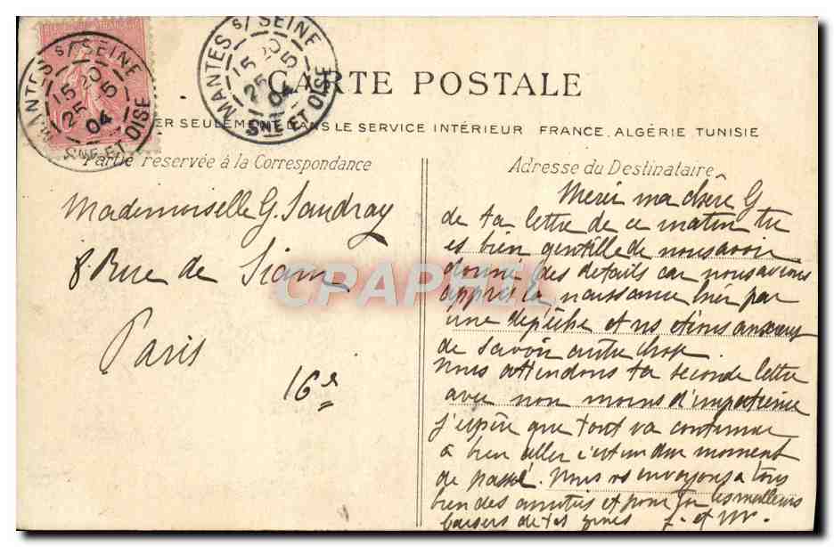 MANTES — La Seine, vue prise du Pont de Mantes — La C.P.A. n°17 — Rückseite