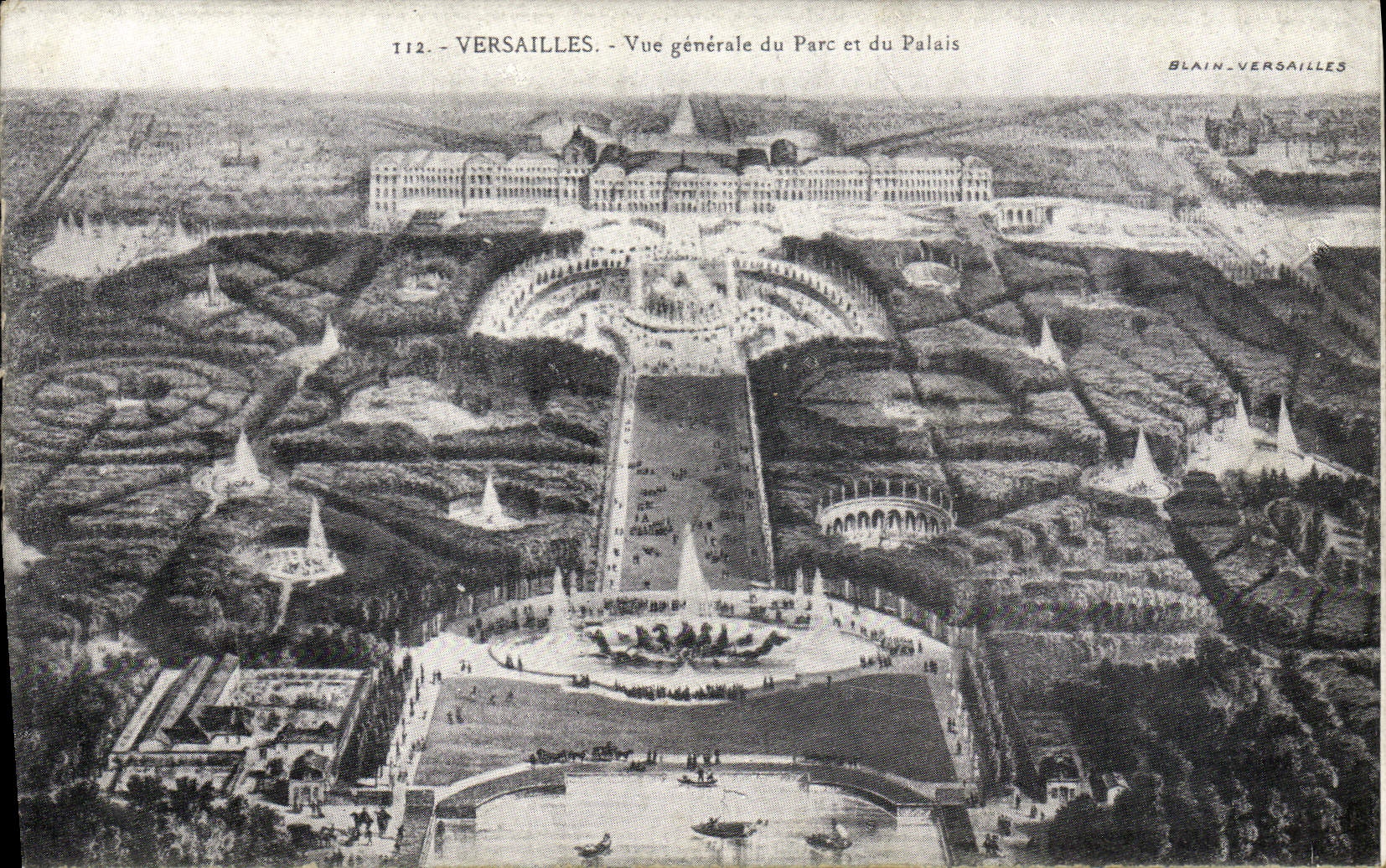 CPA Versailles Vue generale du Parc et du Palais 