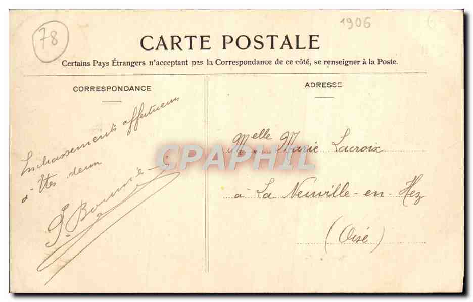 CPA Versailles Avant corps du Palais sur le Parc Angle Nord Ouest  — Verso
