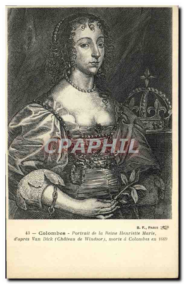 CPA Colombes Portrait de la reine Henriette Marie Van Dick Chateau de Windsor