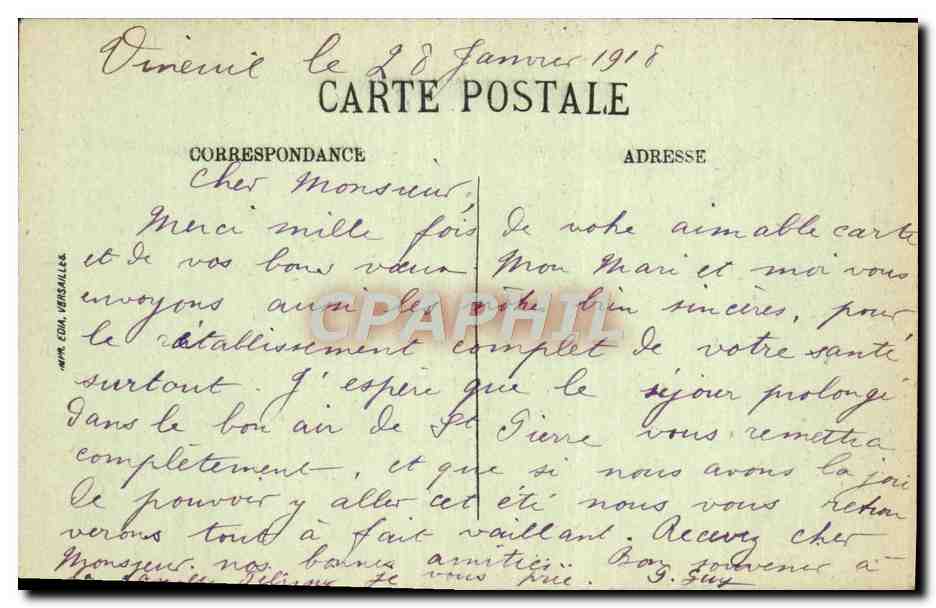 Château de Chantilly — façade Ouest — éditeur non identifié, n° de série 19 — Rückseite