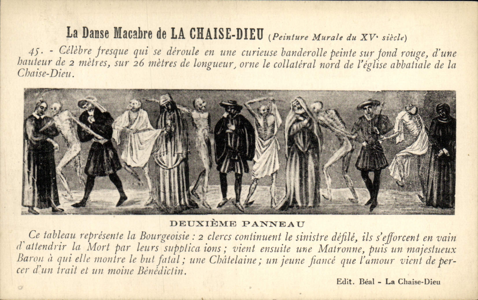 CPA La Danse Macabre de la Chaise Dieu Deuxieme panneau
