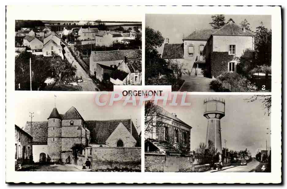 CPM Orgemont Panorama La roseraie L'eglise Mairie Ecole 