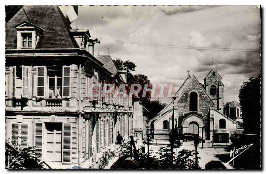 CPM Villeneuve la Roi Eglise et Mairie du Haut Pays 
