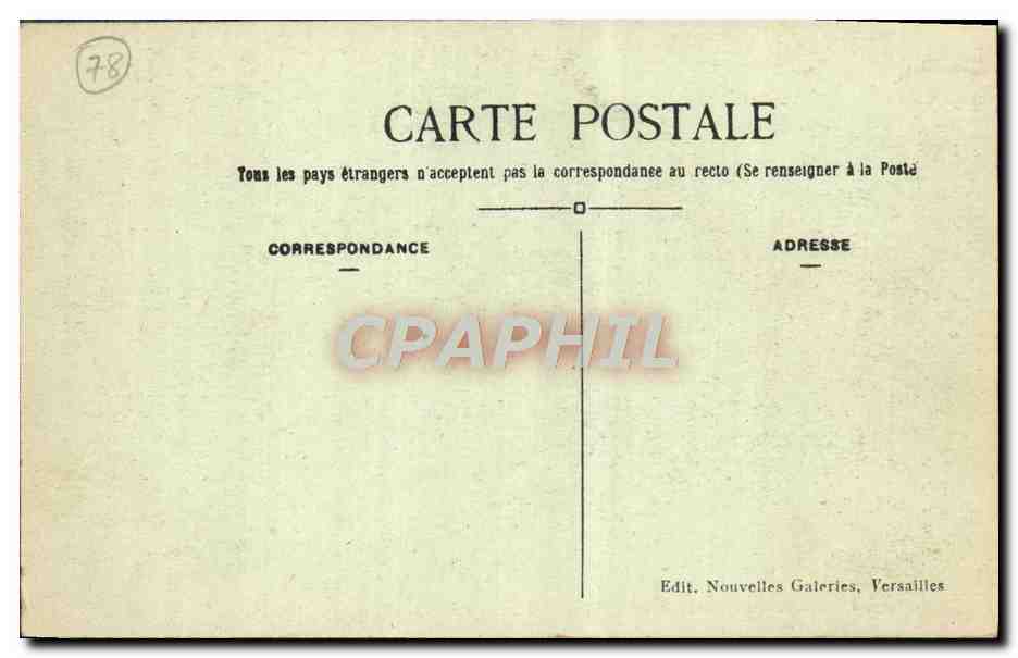 CPA Palais de Versailles Galerie des Glaces  — Verso