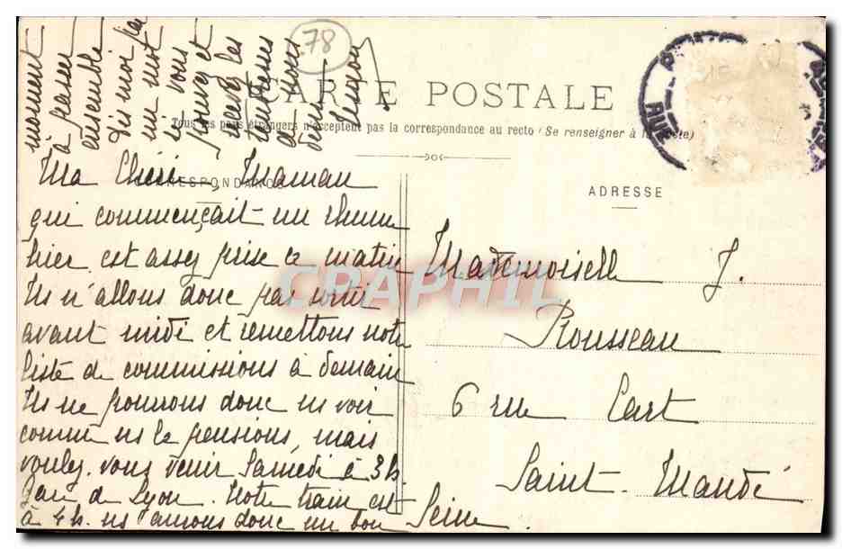 Versailles - Palais du Grand Trianon - Chambre de Napoléon Ier — Mme Moreau, édit., Versailles — Verso