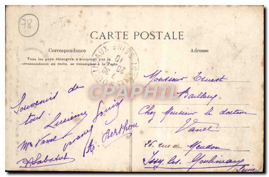 CPA Versailles Hameau du petit Trianon Tour de Marlborough — Verso