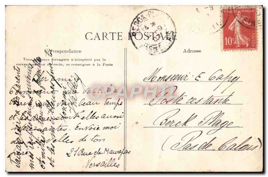 Versailles — Hameau du Petit Trianon, Le Moulin — E.L.D. n°101 — Verso