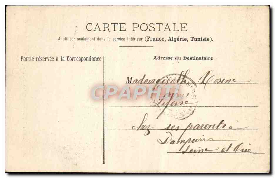 CPA Versailles Monument de Jean Houdon Sclupteur — Verso