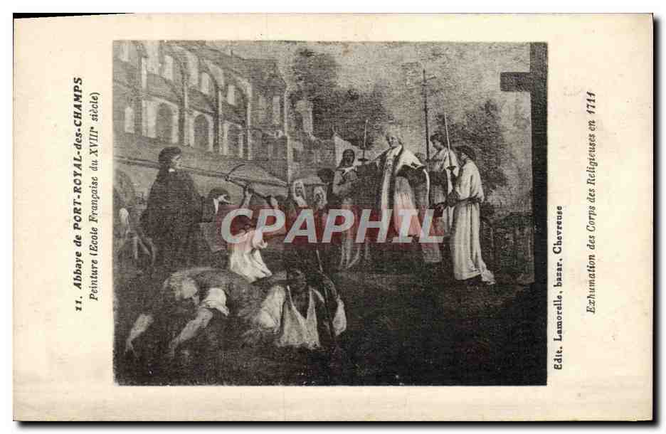 CPA Abbaye de Port Royal des Champs Peinture Exhumation des corps des religieuses en 1711