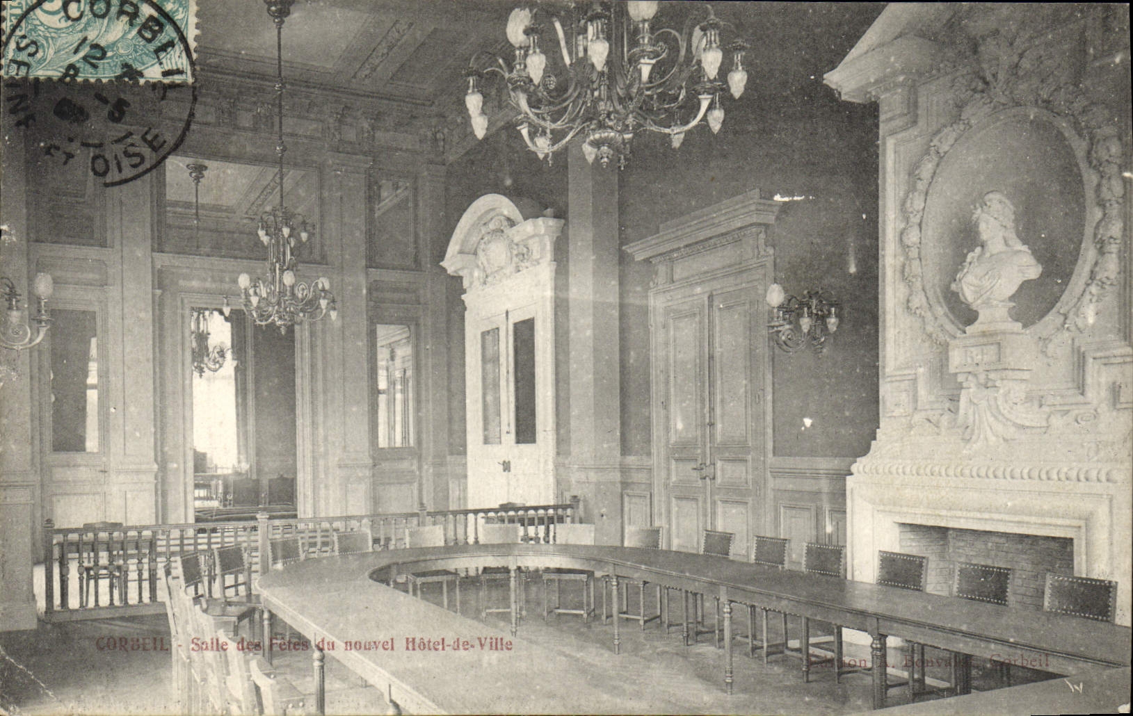 CPA Corbeil Salle des fetes du Nouvel Hotel de ville