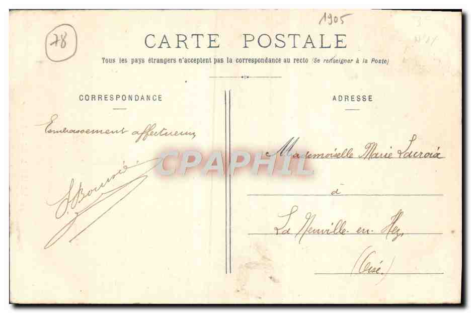 CPA Versailles L'Hiver — Rückseite