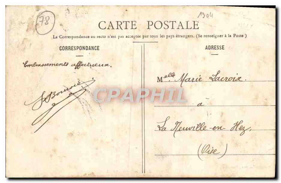 CPA Versailles Hameau de Marie Antoinette Le boudoir  — Verso