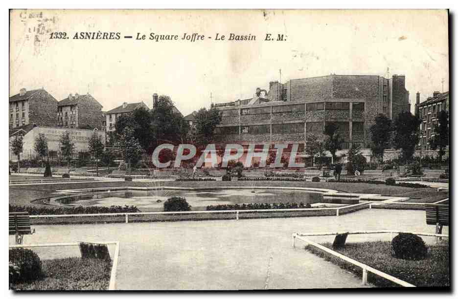 CPA Asnieres Le Square Joffre Le Bassin