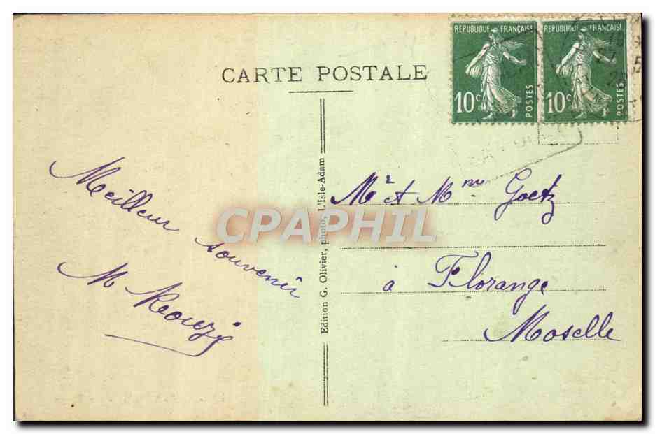 Isle-Adam — La Plage — Edition G. Olivier — Verso