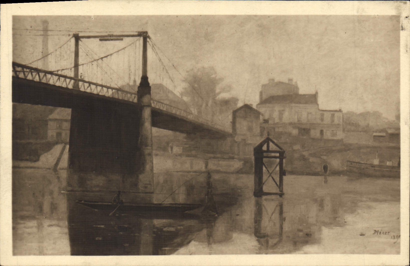 CPA Musee de Saint Denis Meret l'ancien pont suspendu de l'ile 