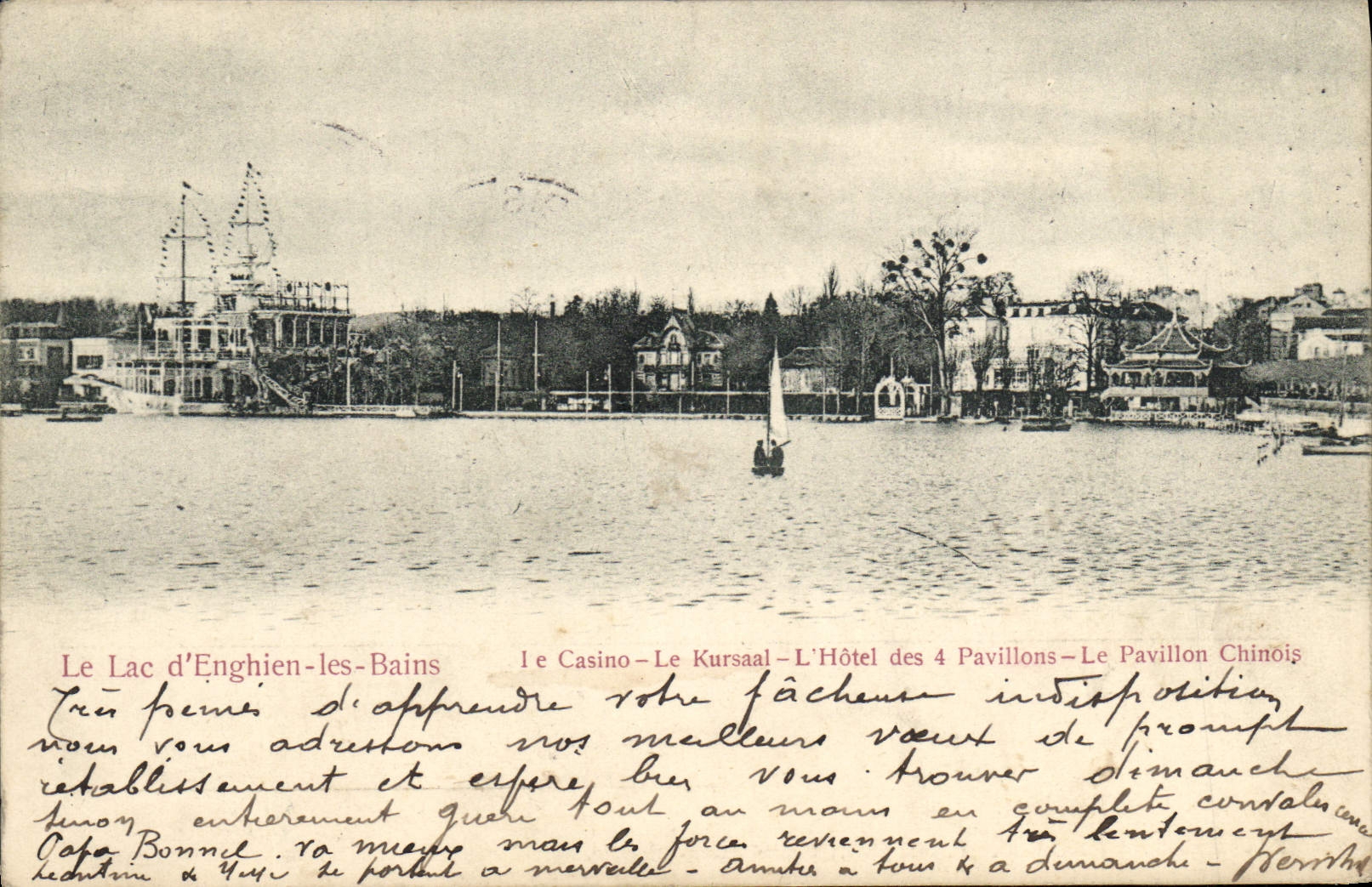 Le Lac d'Enghien-les-Bains — Le Casino, Le Kursaal, L'Hôtel des 4 Pavillons, Le Pavillon Chinois — Édition Trinon, No. 1815