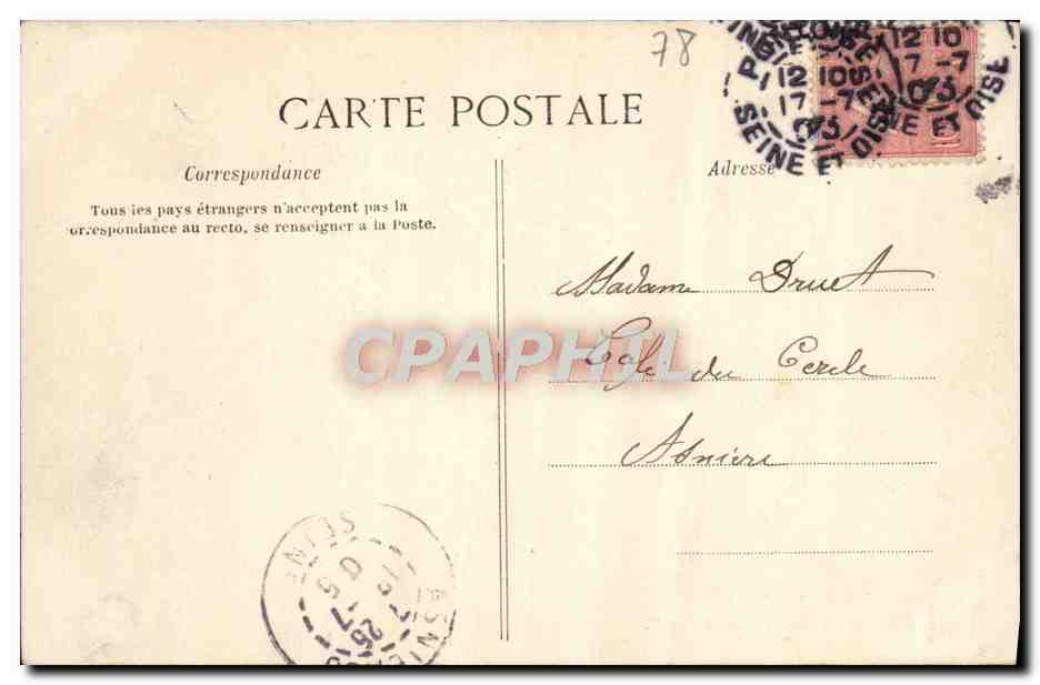 CPA Saint Ouen L'Aumone Ile du Pothuis sur l'Oise — Rückseite