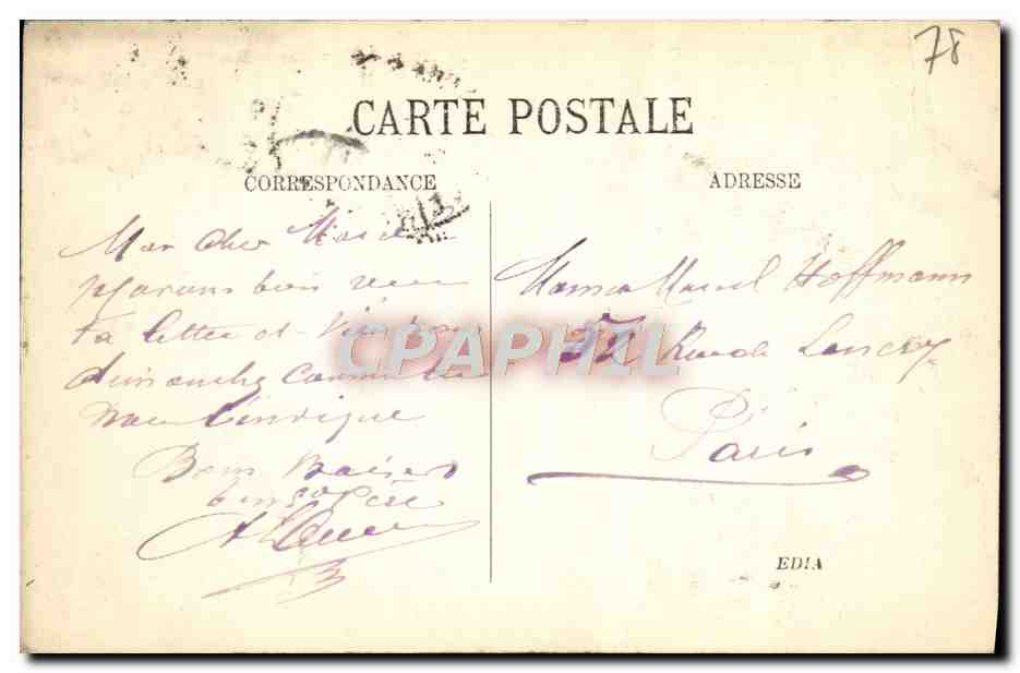 CPA Parc de Versailles — Verso