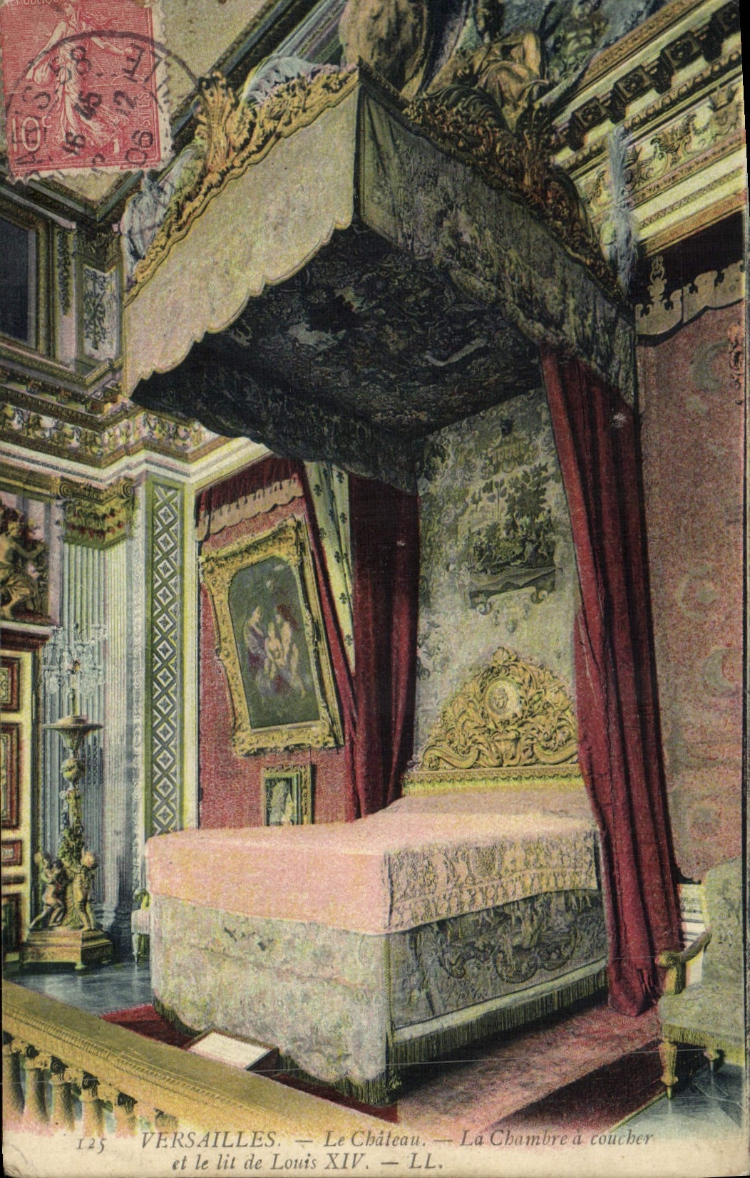 CPA Versailles Le Chateau La chambre a coucher et le lit de Louis XIV