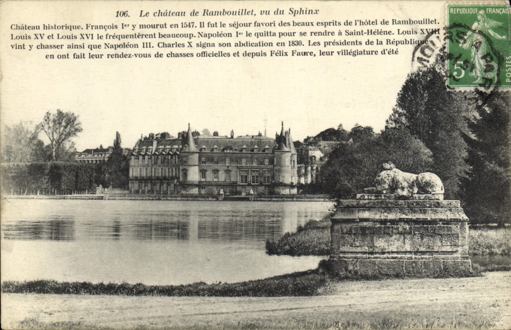 Schloss Rambouillet, Blick vom Sphinx — Librairie Nouvelle, Rambouillet, Nr. 106