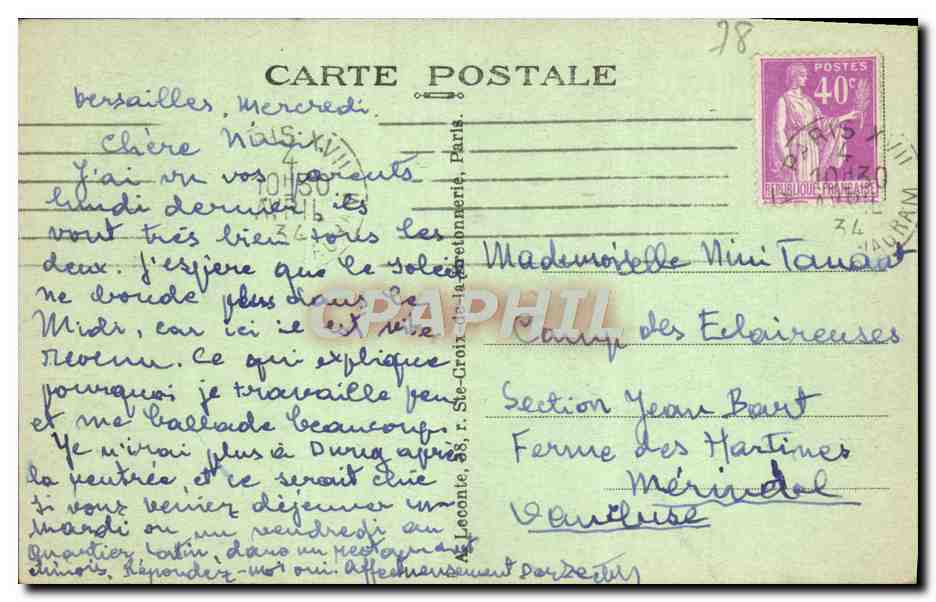 CPA Versailles Le Parc Bassin de la Pyramide  — Verso
