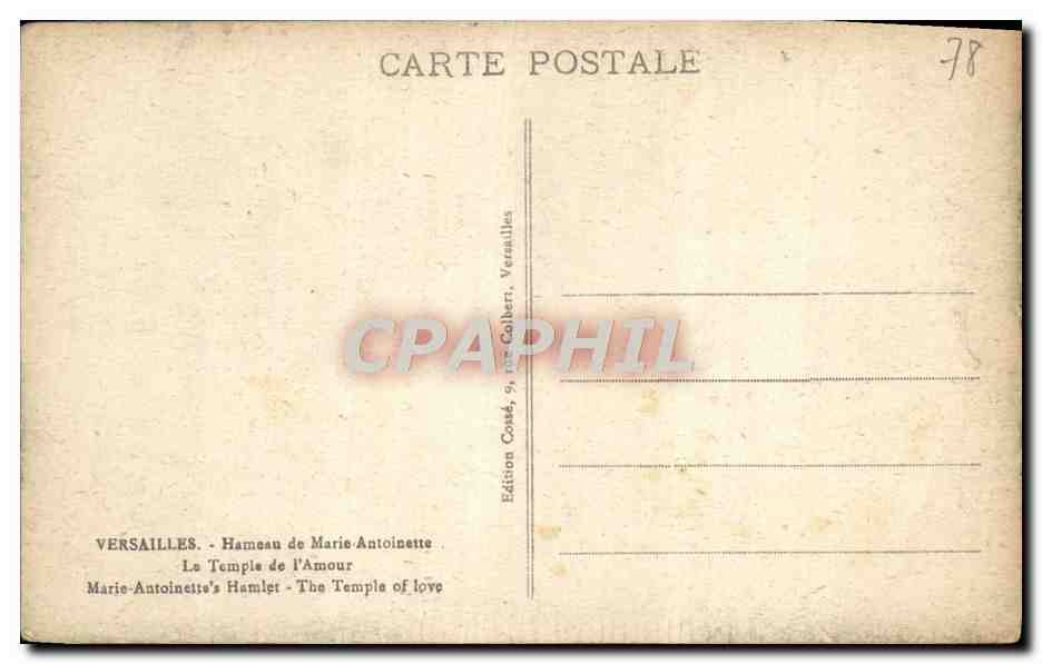 CPA Versailles Hameau de Maire Antoinette Le Temple de l'Amour  — Verso
