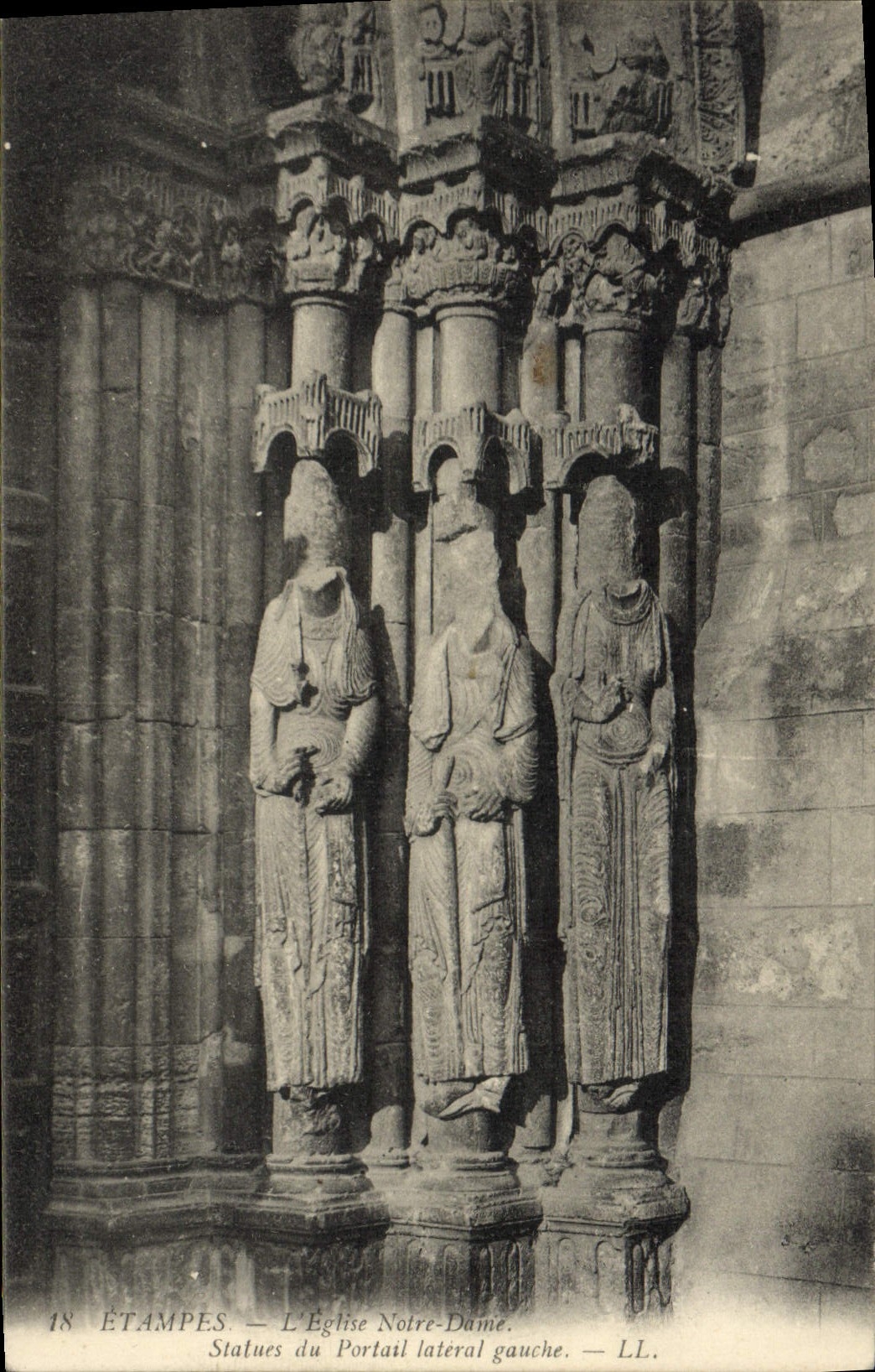 Étampes — Statues du Portail latéral gauche — L.L. n°18