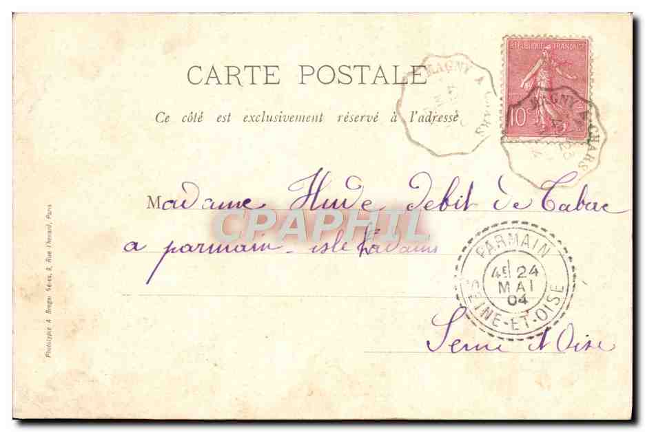 CPA Magny En Vexin L'Hotel Dieu — Back