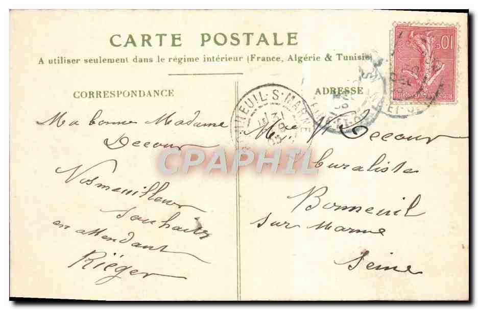 CPA Fleurs De trefle Porte bonheur — Rückseite