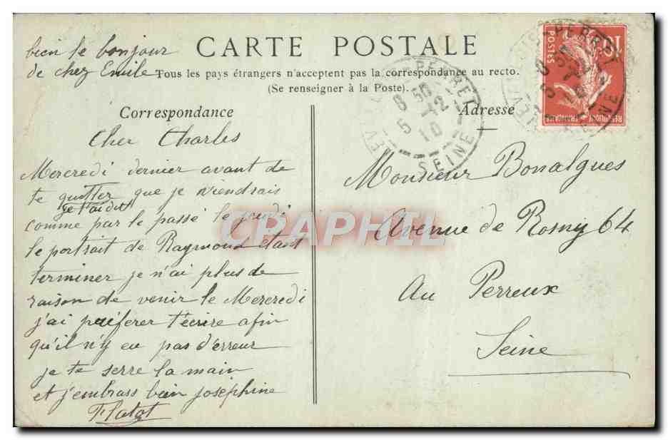 CPA Parc du Trianon La Laiterie et le Tour de Malborough Versailles — Rückseite