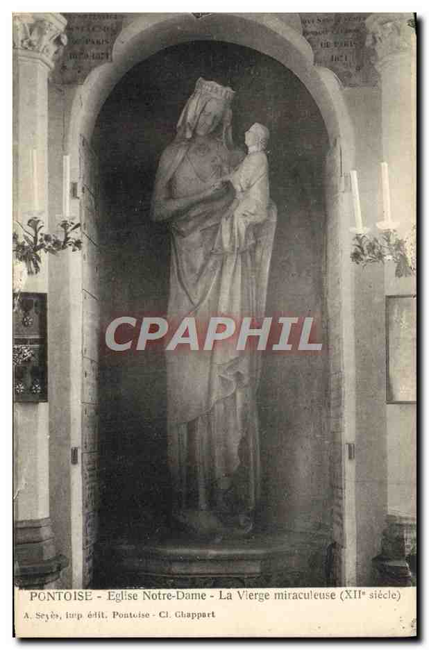Pontoise - Église Notre-Dame - La Vierge miraculeuse (XIIe siècle)