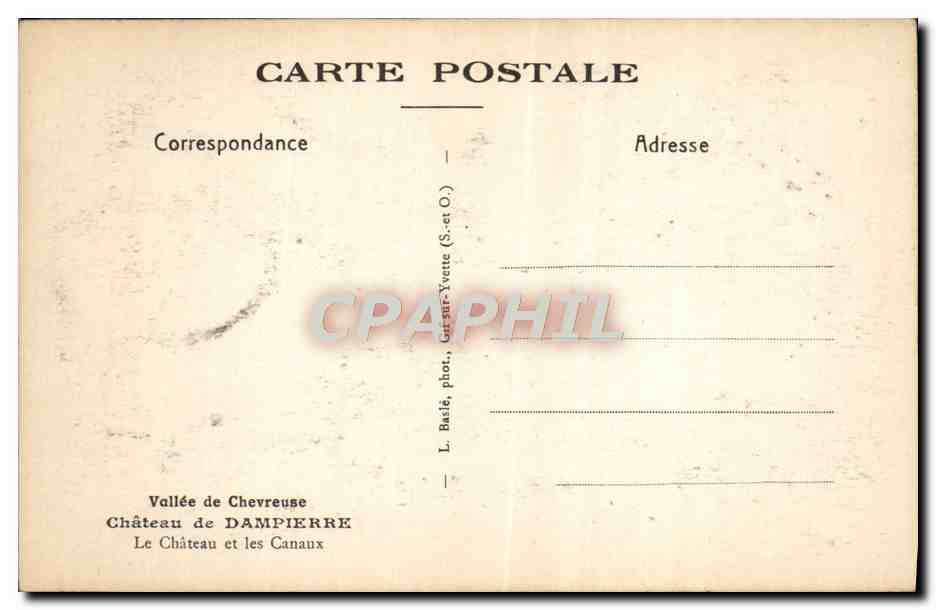 CPA Vallee de chevreuse chateau de Dampierre le chateau et les canaux — Back