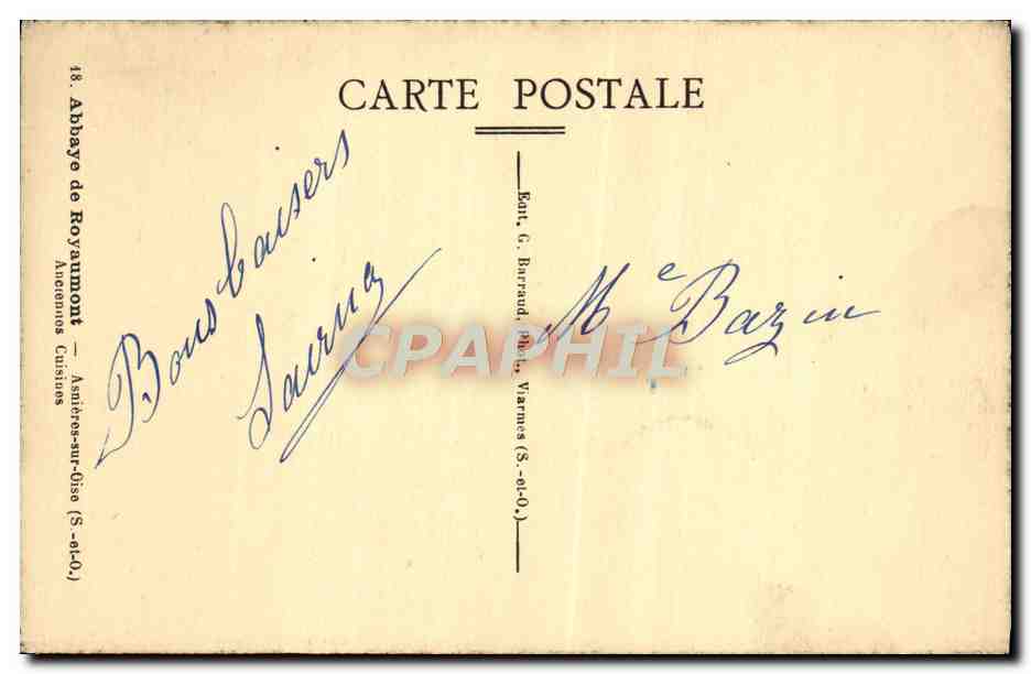 CPA Abbaye de Royaumont Asnieres Sur Oise Anciennes cuisines — Back