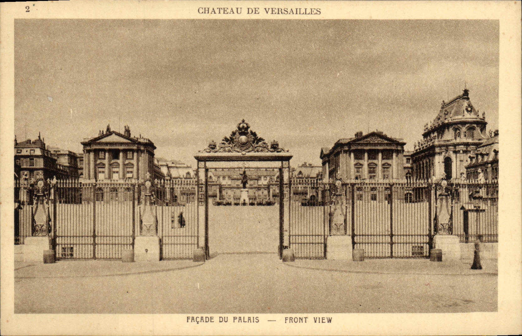 Château de Versailles — Façade du Palais — Front View — Braun & Cie, Imp. Edit. Paris — 2592 A