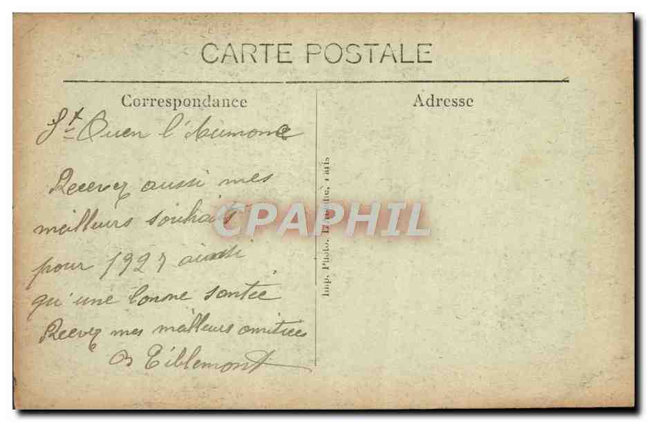 CPA St Ouen l'Aumone Vierge ouvrante  — Verso