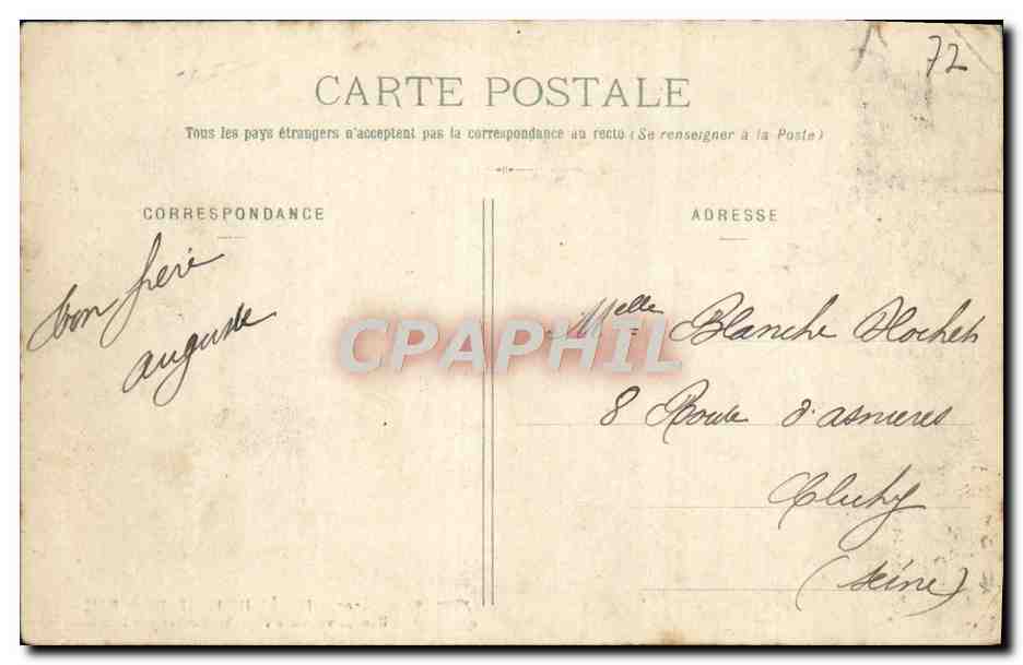 Forêt de Fontainebleau — Das Treffen der Verlobten (Rocher des Demoiselles) — unbekannter Verlag, Seriennummer 707 — Rückseite