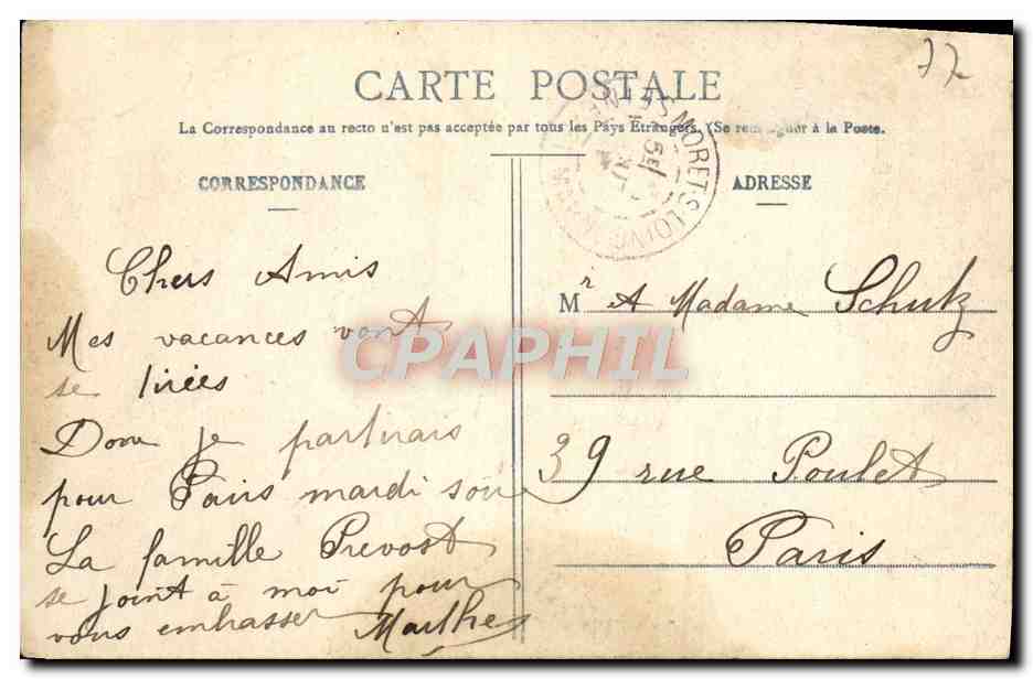 Foresta di Fontainebleau — Clair aux Biches (Gorges d'Apremont) — n°392 — Verso