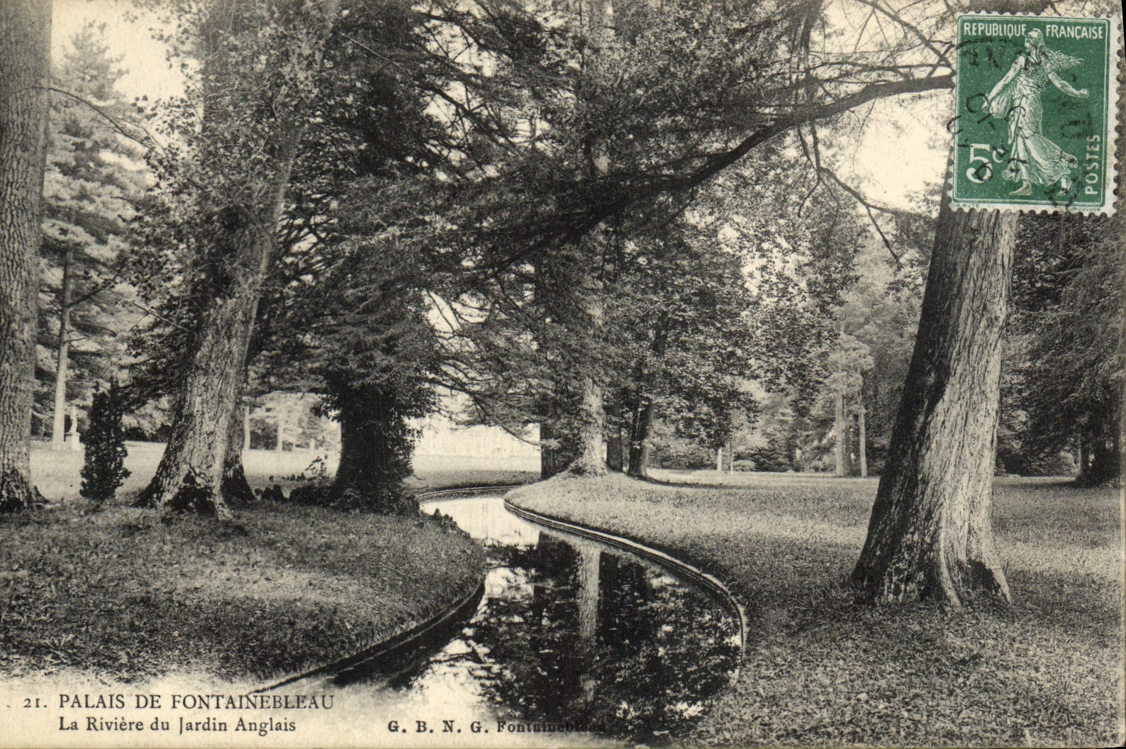 Palais de Fontainebleau — La Rivière du Jardin Anglais — G. B. N. G. Fontainebleau