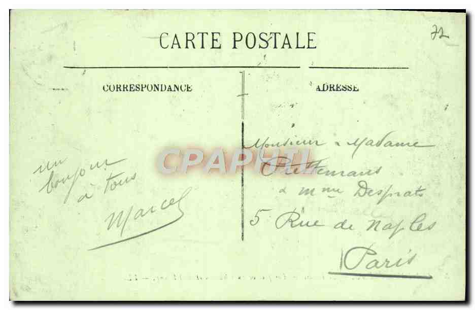 Fontainebleau — El Palacio — Perspectiva del Castillo y del Lago — LL. — Reverso