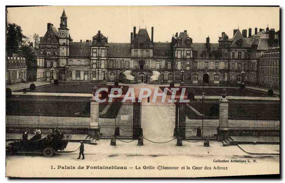 Palazzo di Fontainebleau — La Grille d'Honneur e la Cour des Adieux — Collezione Artistica L. M.
