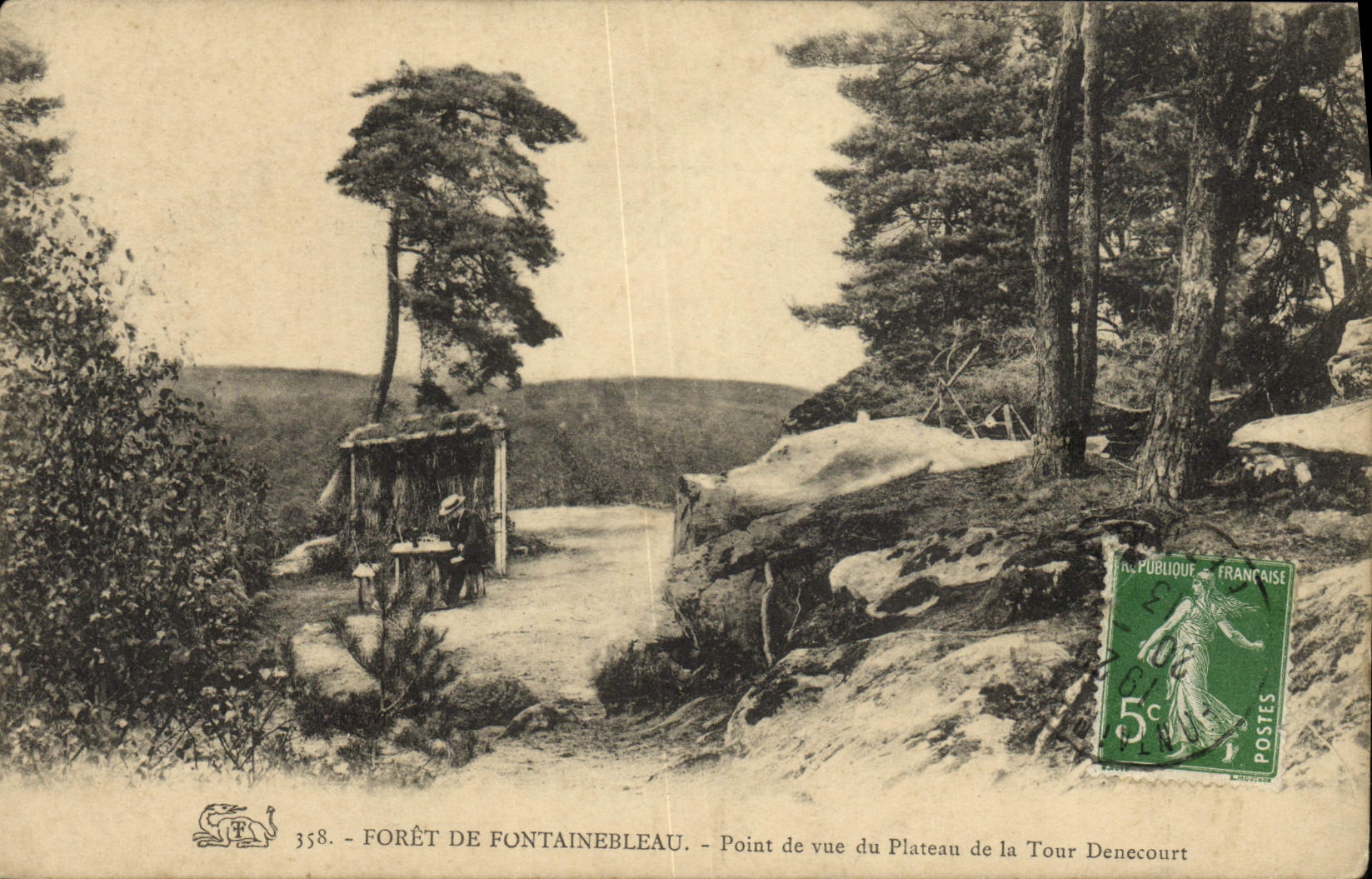 Bosque de Fontainebleau — Vista desde el Plateau de la Tour Denecourt — Editor no identificado, n° 358