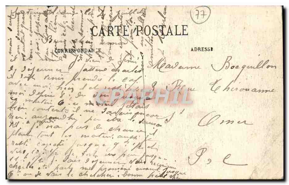 CPA Fontainebleau Napoleon 1er en costume de sacre — Verso
