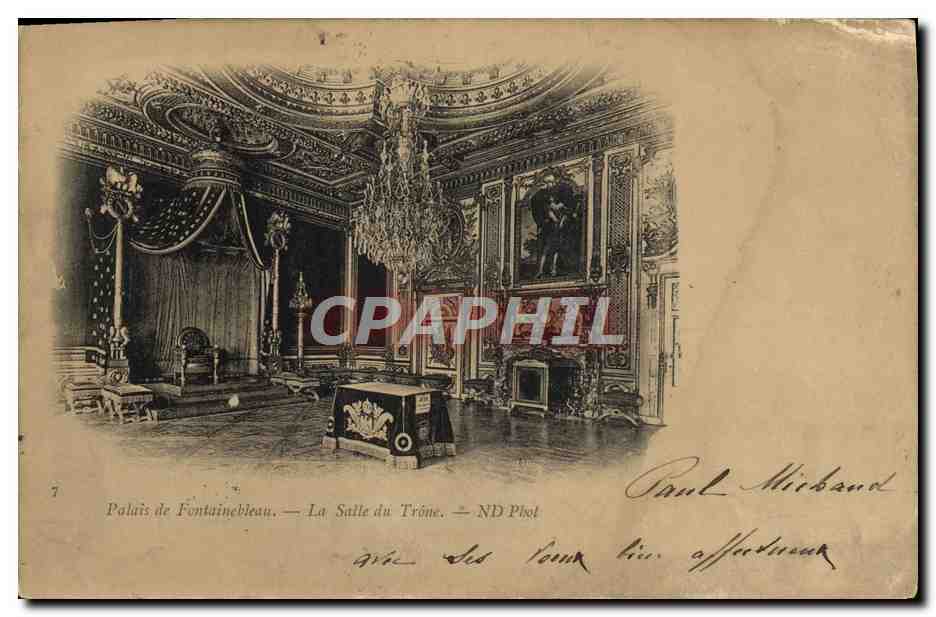 Antike Ansichtskarte Palais De Fontainebleau La Salle Du Trone