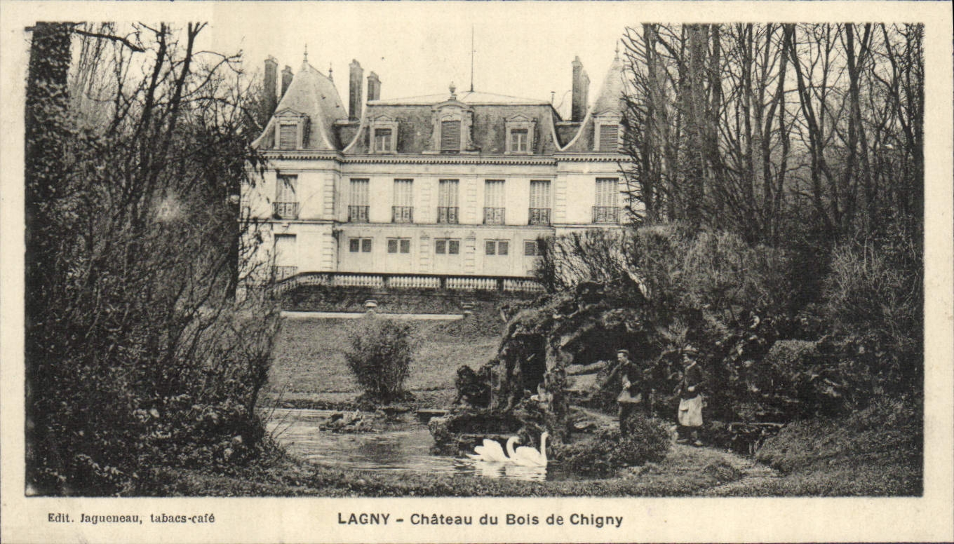 CPA Lagny Chateau Du Bois De Chigny Cygnes