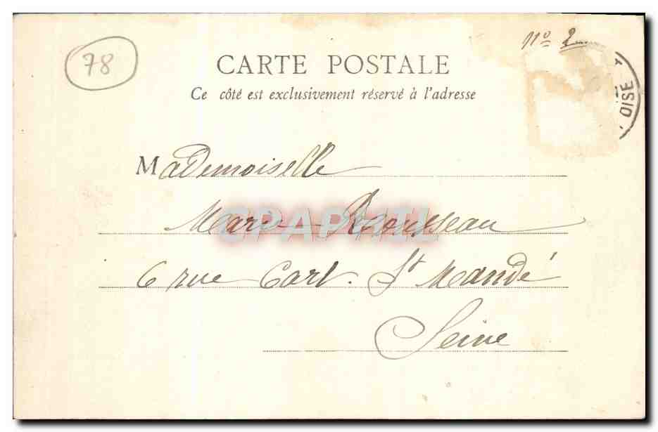 Château de Rambouillet — Façades Midi et Ouest — A. Bourdier, imp.-édit., Versailles — Rückseite