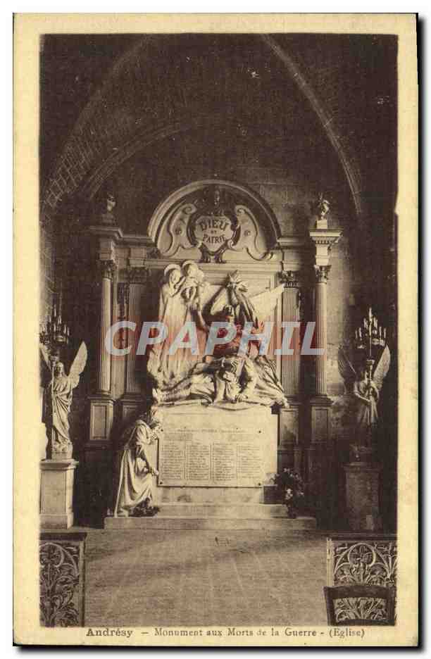 CPA Andresy Monument Aux Morts De La Guerre Eglise 