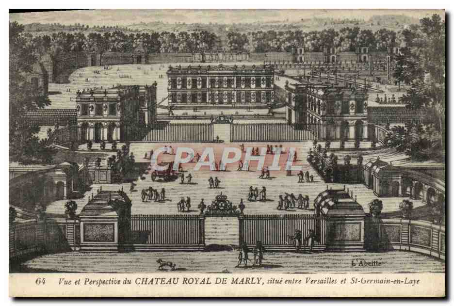 CPA Vue Et Perspective Du Chateau Royal De Marly Situe Entre Versailles Et St Germain En Laye