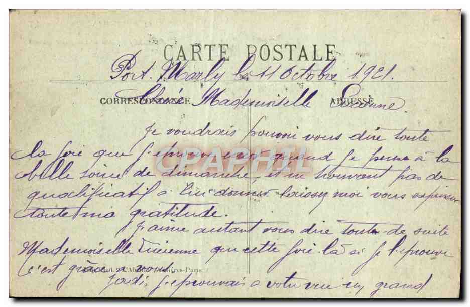 CPA Bougival Port Marly Chateau De Monte Cristo Ancienne propriete d'Alexandre Dumas — Back