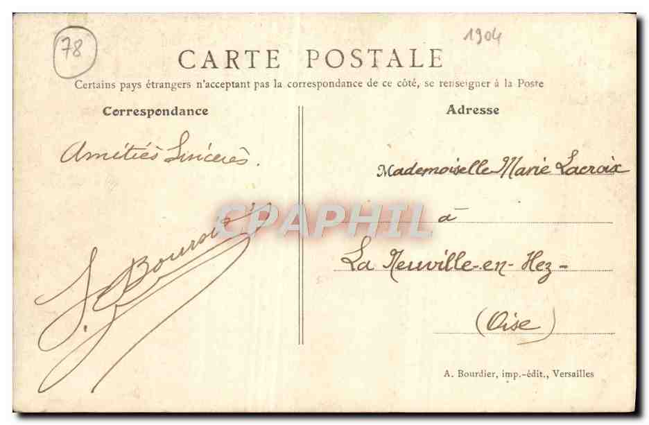 CPA Trianon Maison De La Reine Versailles — Verso